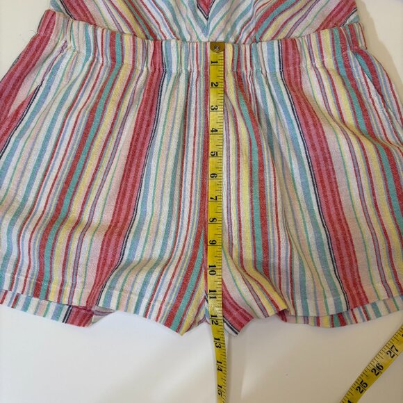 4OUR DREAMERS Striped 80s Kidcore Romper Size Small White Pink Everyday Playsuit - Picture 8 of 10